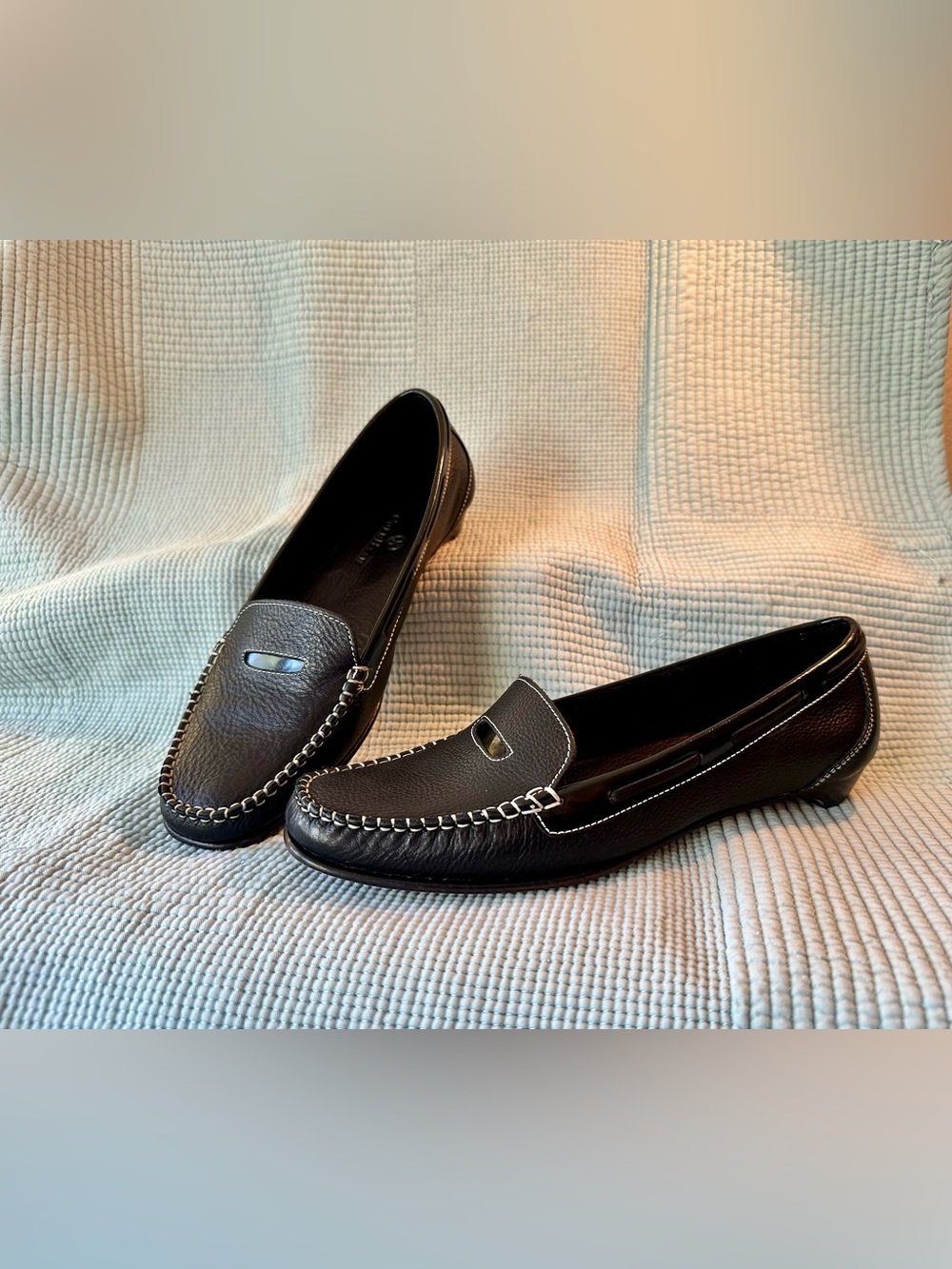 Cole Haan Black Leather Penny Loafers